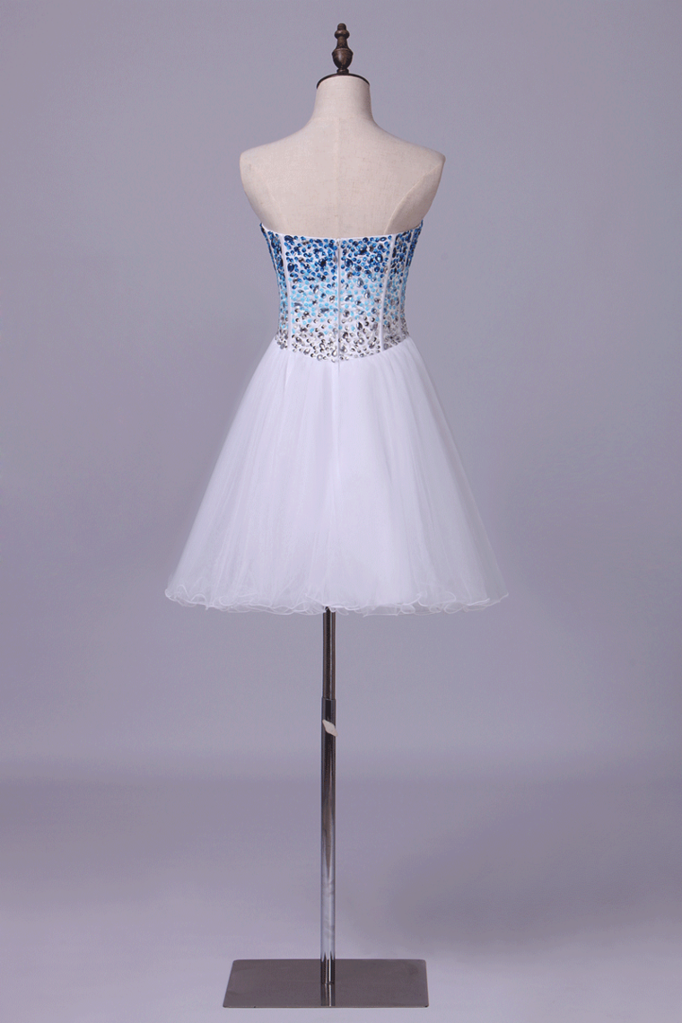 2022 Sweetheart Homecoming  Dresses A Line  With Beads Short/Mini