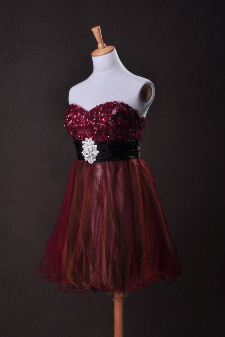 2022 Collection A Line Sweetheart  Short/Mini Organza Cz