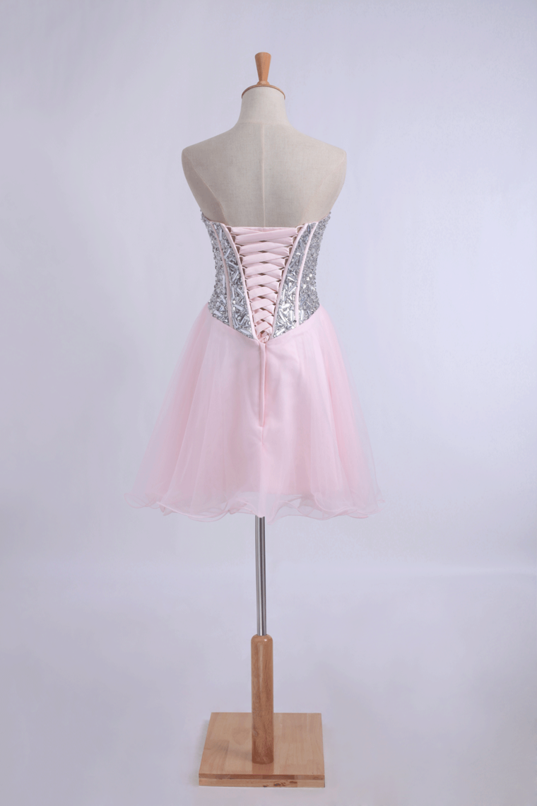 2022 Homecoming Dresses A Line Sweetheart With Beads&Sequins Short/Mini