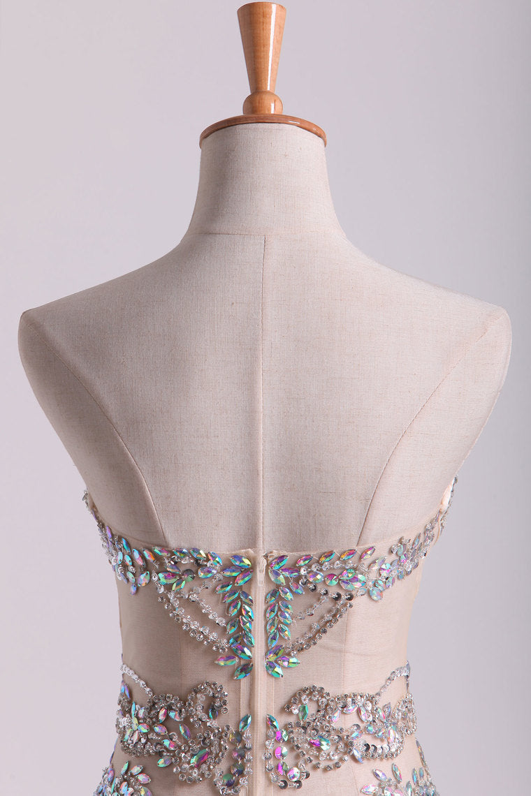 2022 Sweetheart Prom Dresses A Line Chiffon With Beading