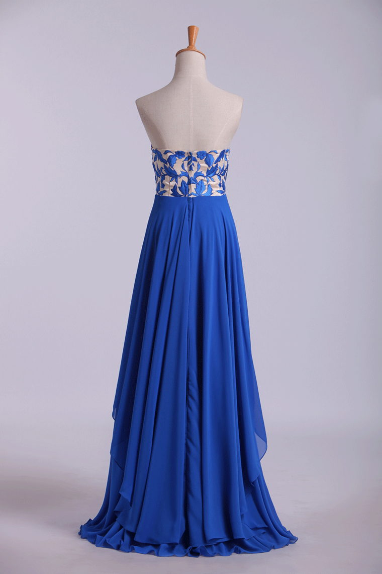 2022 Prom Dresses Seetheart Princess With Embroidery Floor Length Chiffon