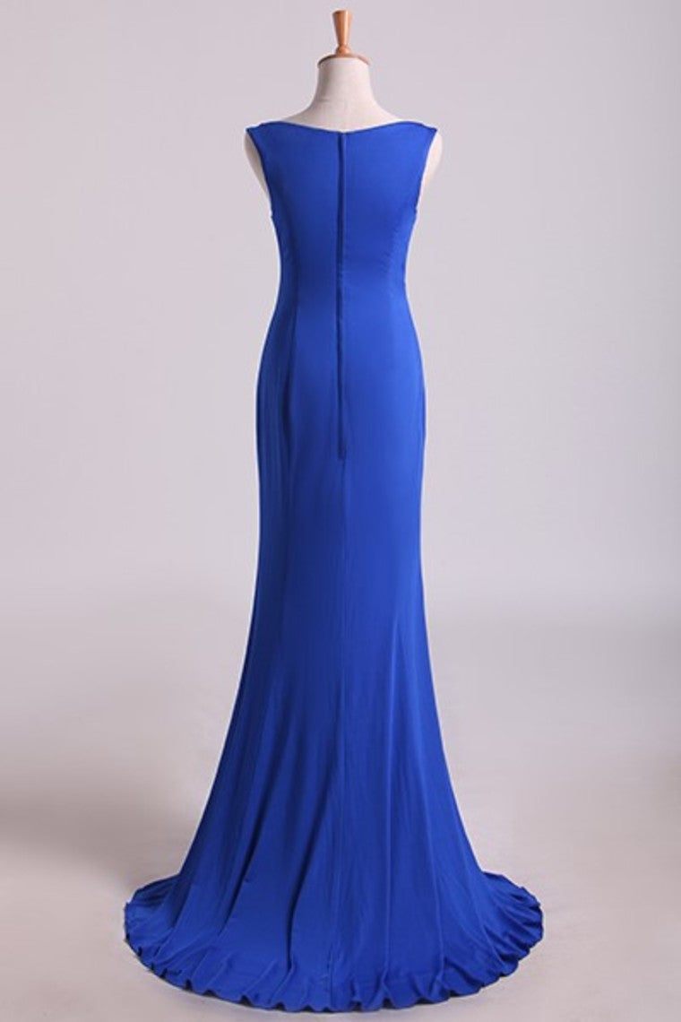 2022 Simple Scoop Mermaid Prom Dresses/Evening Dresses Zipper Back