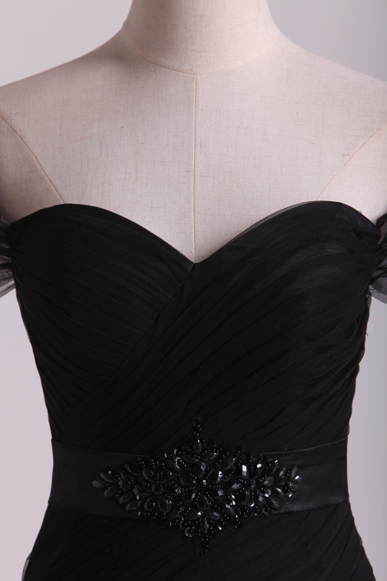2022 Off The Shoulder Prom Dresses Mermaid Train Floor Length With Beading