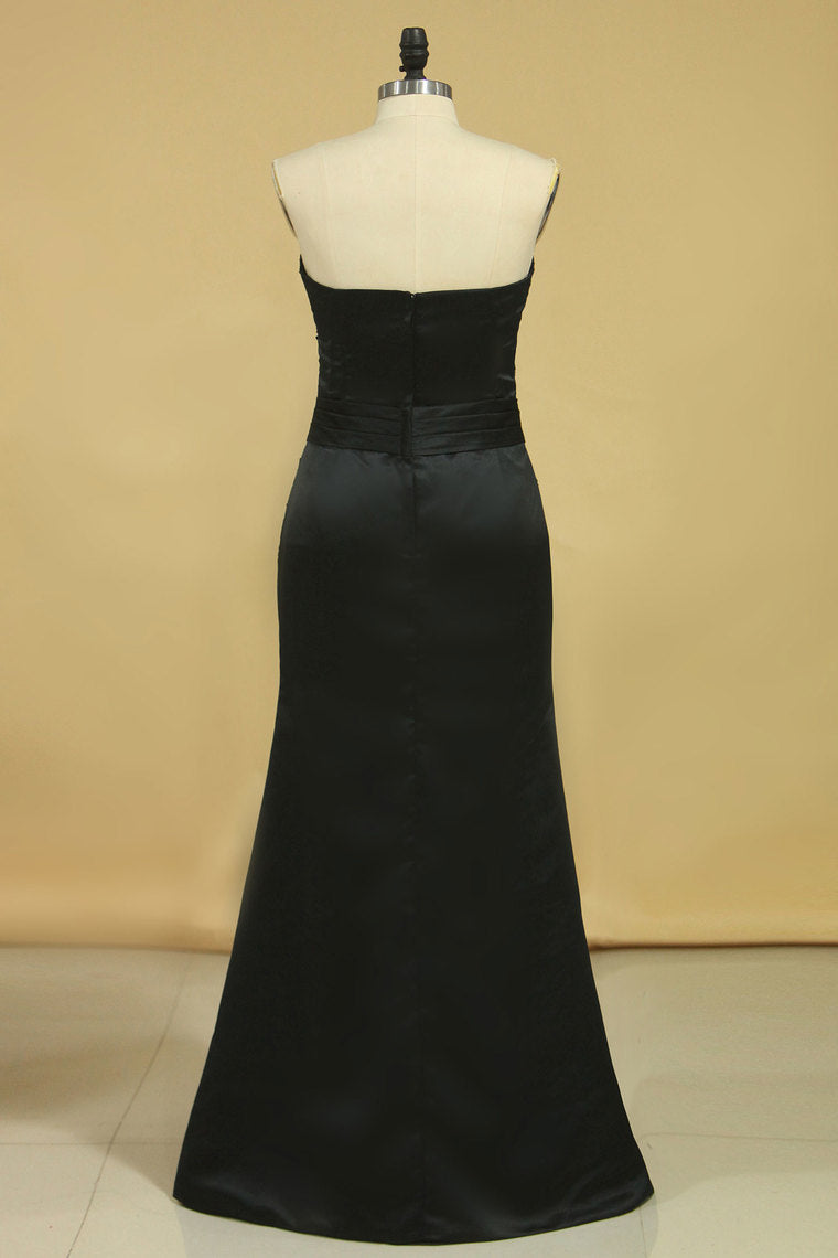 2022 Mother Of The Bride Dresses Strapless Satin With Applique And Jacket Mermaid