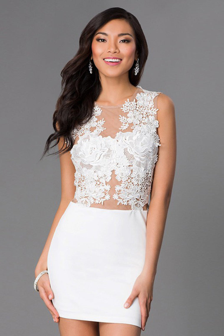 2022 Hot Selling Column Homecoming Dresses Short/Mini With Applique