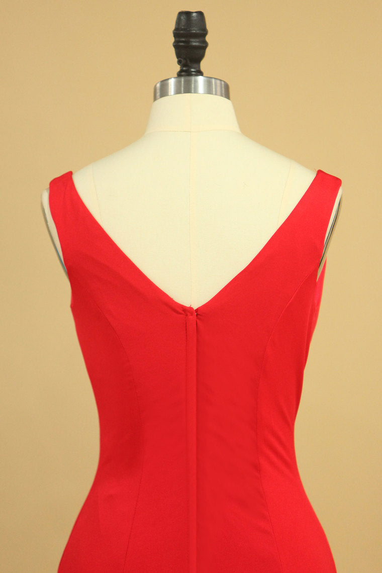 2022 Mermaid Off The Shoulder Red Spandex Evening Dresses
