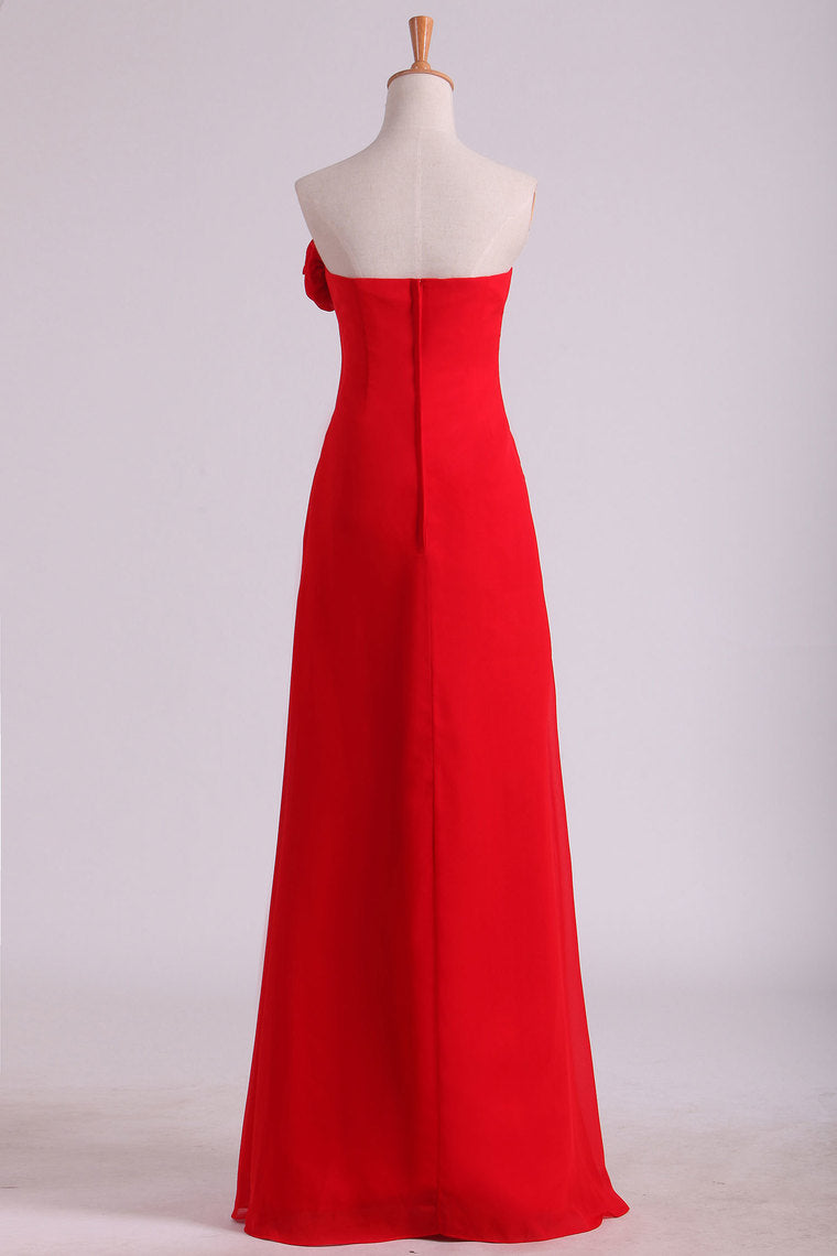 2022 New Arrival Bridemaid Dress Strapless Chiffon With Ruffles Floor Length