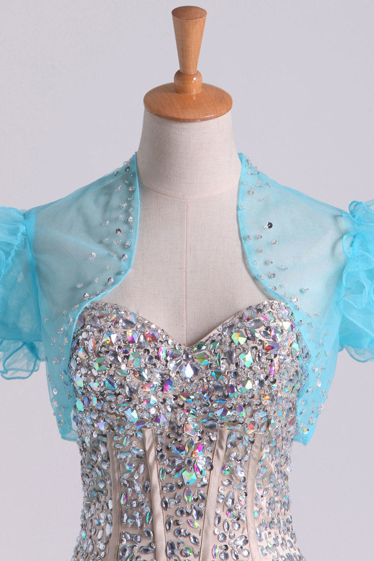 2022 Beaded Bodice Sweetheart Balll Gown Quinceanera Dresses Floor Length
