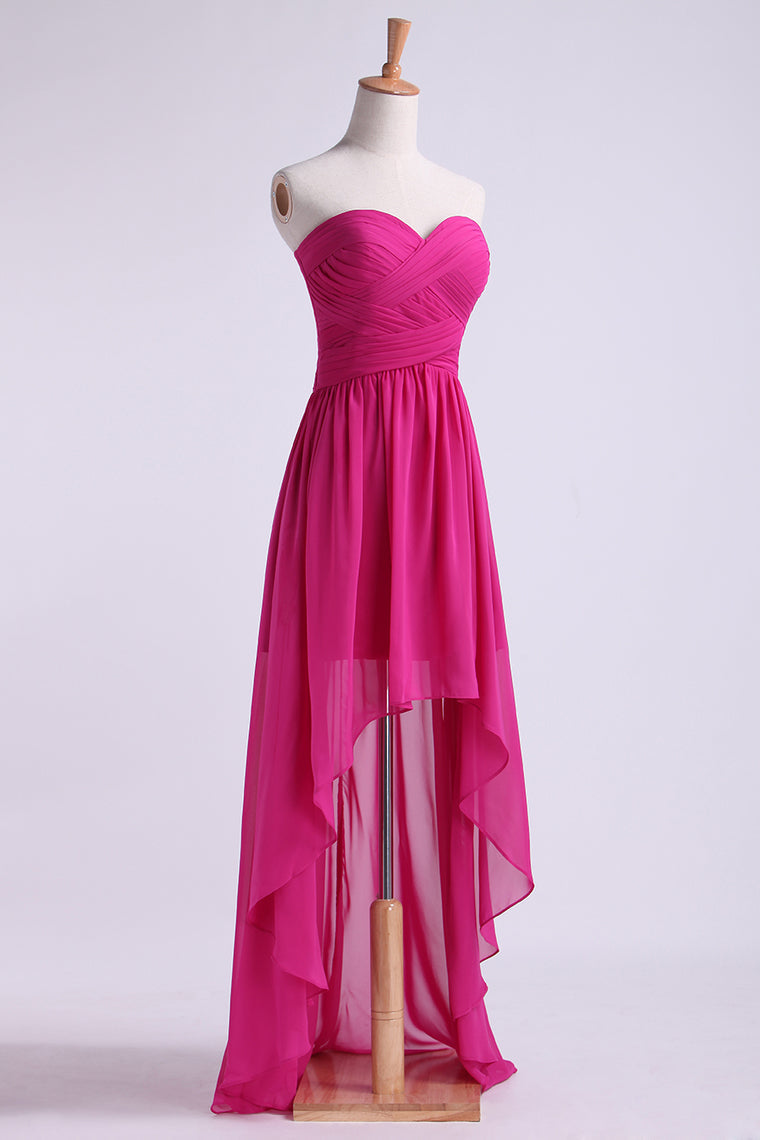 2022 Asymmetrical Prom Dresses Sweetheart Chiffon