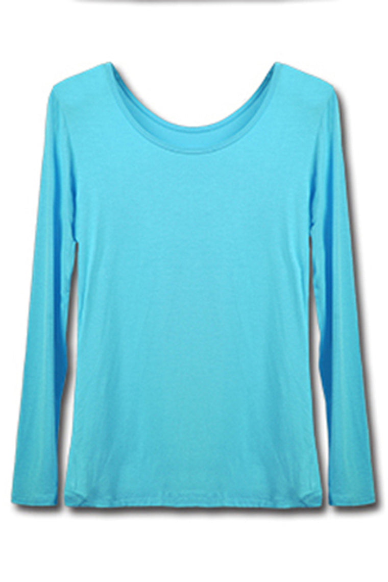 2022 Women'S Round Neck Modal Stretch & Slim T-Shirt Tops Long Sleeve For Muslim Dresses