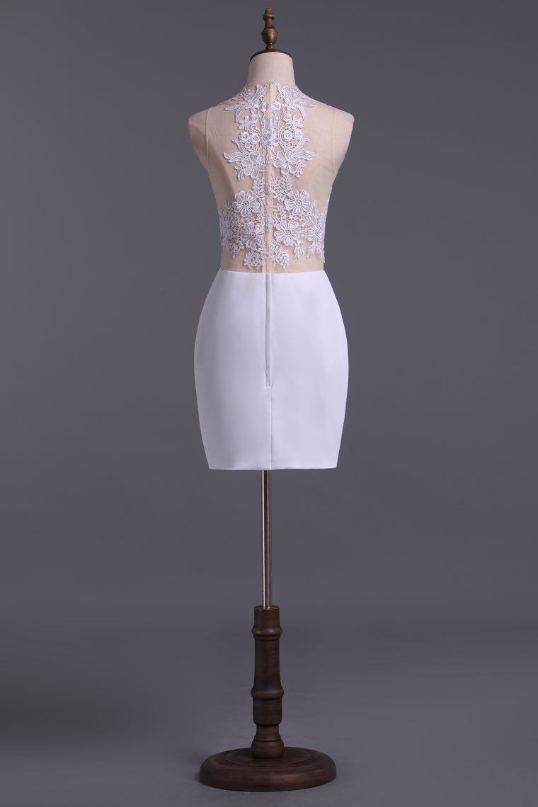 2022 Hot Selling Column Homecoming Dresses Short/Mini With Applique