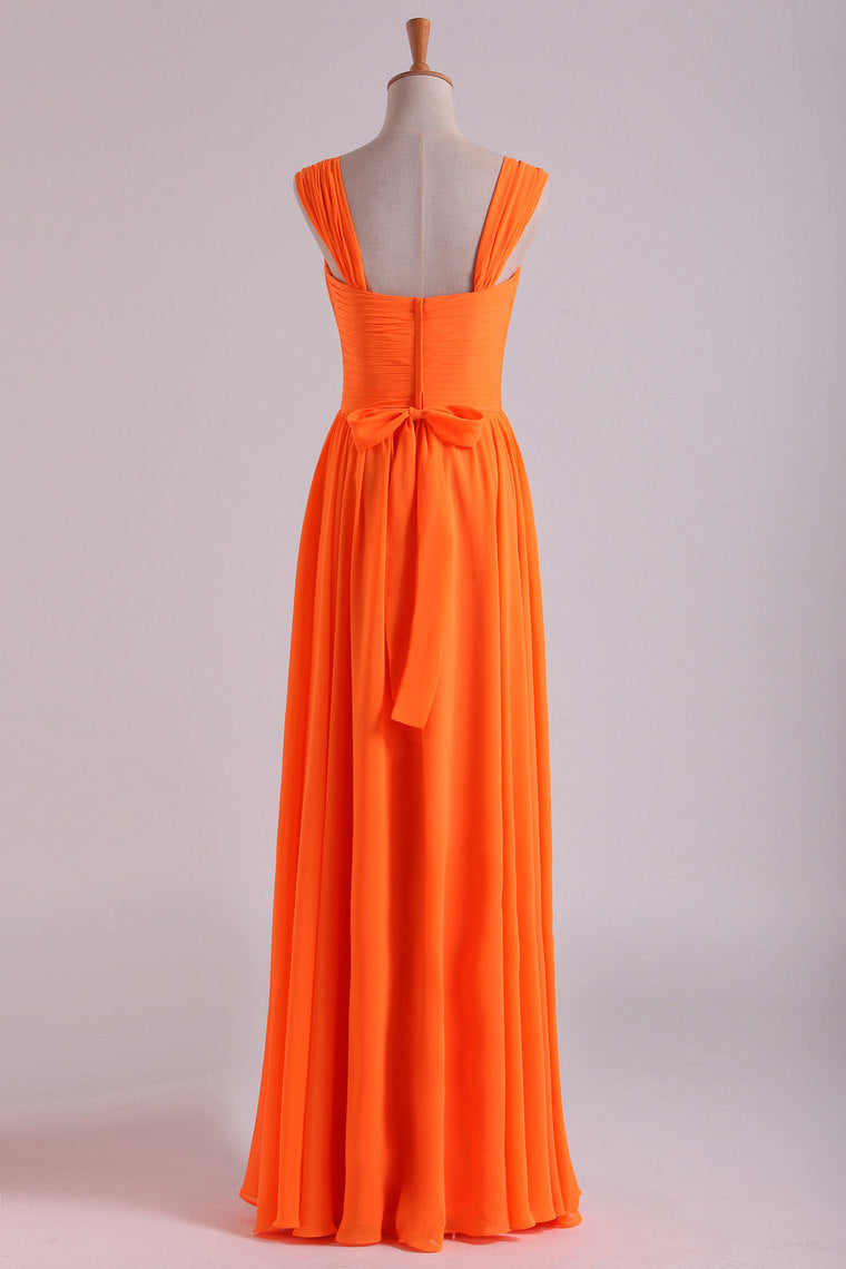 2022 Prom Dresses Off The Shoulder A Line Chiffon Floor Length With Ruffles