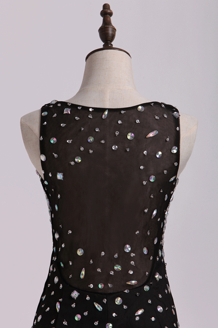 2022 Homecoming Dress Scoop Sheath/Column With Rhinestone Short/Mini