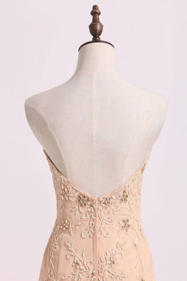 2022 Sweetheart Prom Dresses Mermaid/Trumpet With Beading