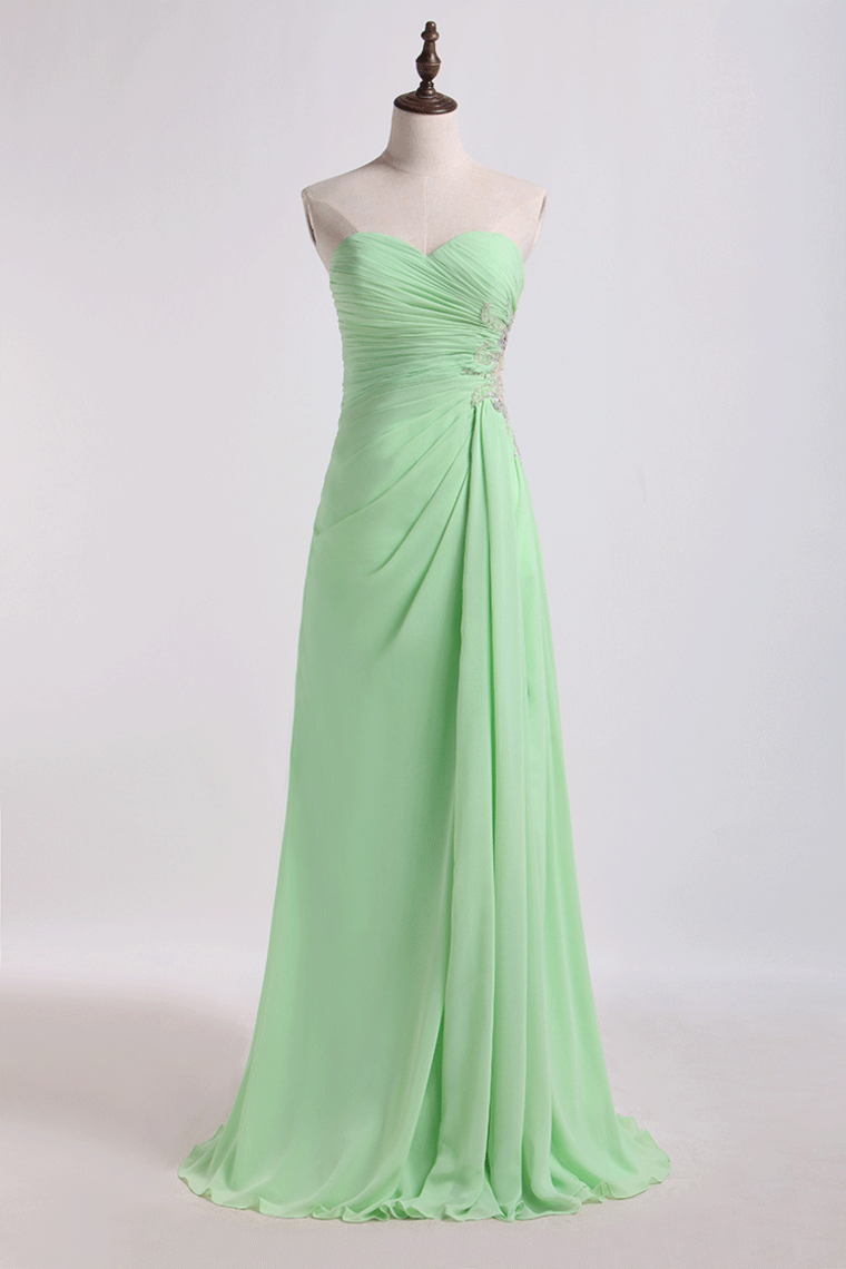 2022 Prom Dress Column Beaded Floor Length With Slit And Ruffles