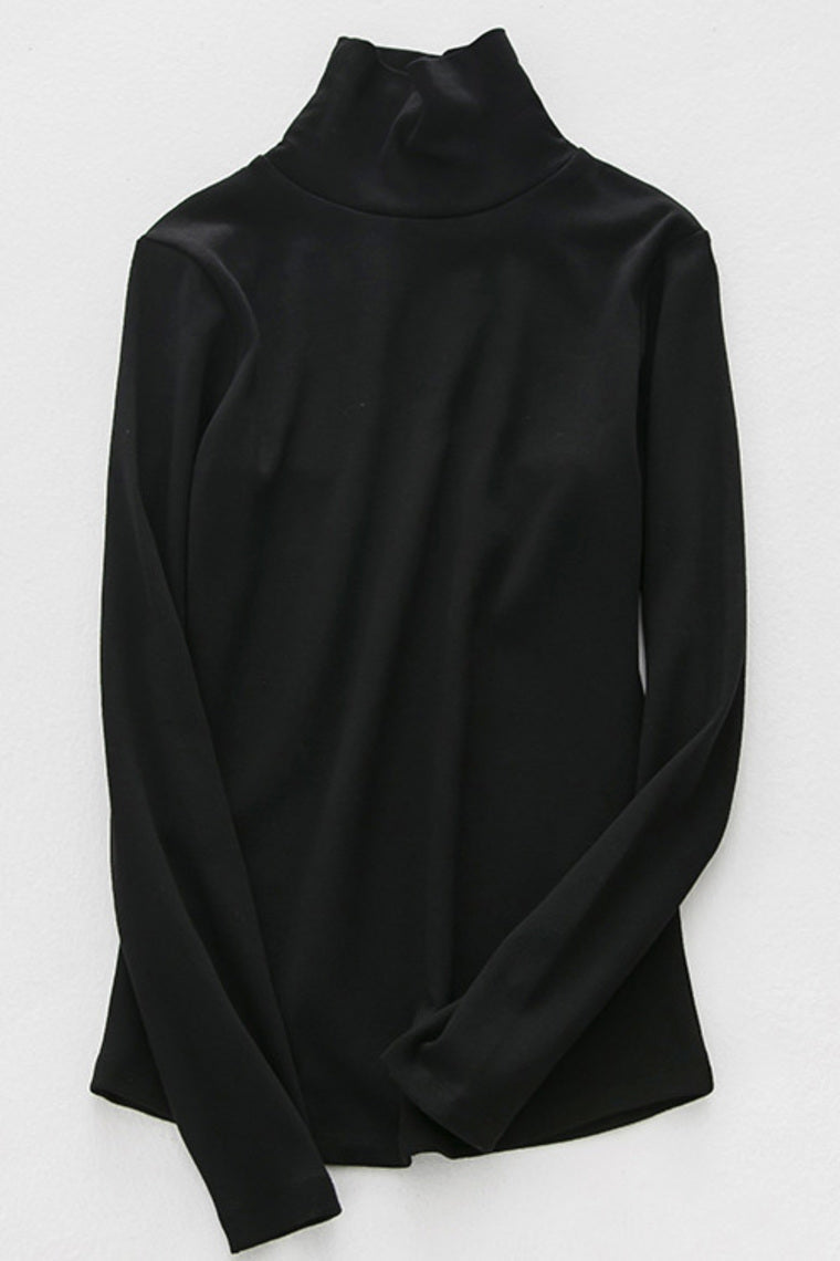 2022 Women'S  High-Neck Cotton T-Shirt Tops Long Sleeve For Muslim Dresses